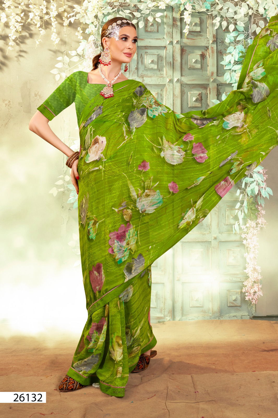 Priyanshi By Vallabhi Readymade Blouse Georgette Sarees Wholesale Online